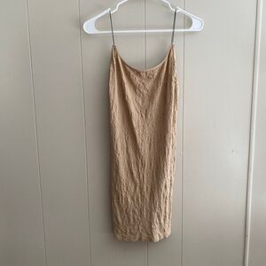 Free People Intimately Seamless Slip Dress | Nude Beige Textured Bodycon Midi M/